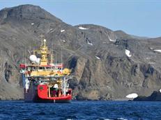HMS Protector in Maxwell Bay