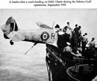 Seafire after crash landing HMS Hunter