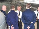 Vice Admiral Philip Jones CB, Fleet Commander meeting Engineers from the Sea King Force at Culdrose
