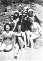 Loe Bar Swimming party – Dorothy seated front and centre