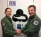 LACMN Sarah Christenson and Lt Cdr Rob O’Kane, Senior Observer 771 NAS