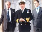 L-R: Mr Justin Cadbury, Rear Admiral Simon Charlier, Mr Leander Cadbury