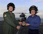 CO 700W NAS Lt Cdr Simon Collins and CO HMS Monmouth Cdr Gordon Ruddock