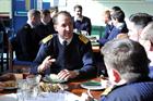 First Sea Lord at lunch with Culdrose personnel
