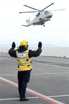 Merlin arriving on HMS Illustrious during Ex Joint Warrior