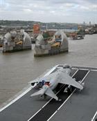 Sea Harrier with on Illustrious prior to her entry to Greenwich on the 6th may 2009