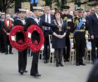 Anthony Pyke in front of Glasgow Cathedral and part of the wreath laying ceremony 