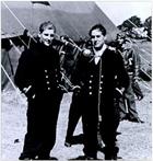 Sub Lt Richard ‘Dicky’ Cork DSO DSC on the left with Sub Lt Arthur 'Admiral' Blake
