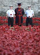 L to R AET Max Searle, Yeoman Warder Rob Grenfell, AET James-Lowe