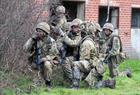 Troops from 45 Cdo RM in Imber village