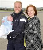The Carroll Family L-R - LAET Dan Carroll, wife Sarah and Baby Reuben (2 months)