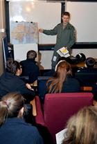 Wellington Academy & Lt David Houghton conducting the pre-flight     briefing