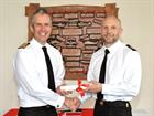 Rear Admiral Keith Blount OBE with WO 1 Tony Staples 