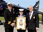 Cdr Thomas and NA Fletcher with Vic Murphy 