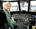 Helen Skelton at the controls of the SAR helo