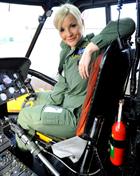 Helen Skelton in the pilot's seat