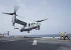 V22 Osprey landing on USS Wasp