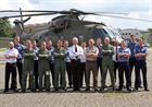 Capt Matt Briers (Centre) CO Commando Helicopter Force,  with CHF personnel