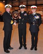 RAdm Cunningham, CPO Steven Bell & Lt Col Nicholas Venn