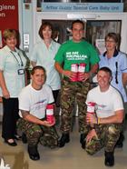 Cpl’s Paul Davy, Tom Brownhill and Lee Flynn and Nurses from Yeovil Hospital