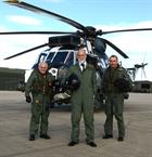 Prince Michael with CPO Andy Vanes (L) and Lt Cdr Ric Fox (R)
