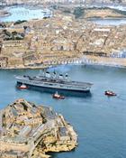 HMS Illustrious enters Valetta harbour, Malta