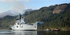 HMS Illustrious transits Loch Long as she heads towards the jetty at Glen Mallan