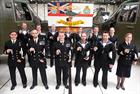 846 NAS personnel holding their Afghanistan Operational Support medals