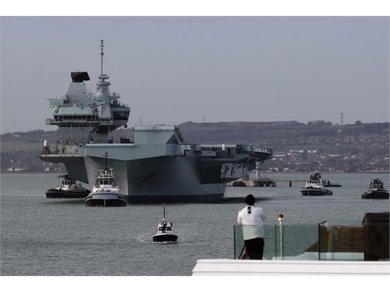 HMS Queen Elizabeth departs Portsmouth for first workout since global mission