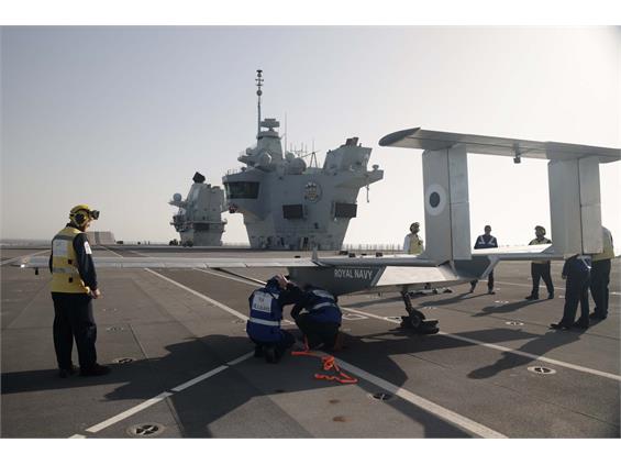 Aircraft drone makes history landing on Royal Navy carrier at sea