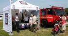 RNAS Culdrose tent and Fire tender at Stithians Show
