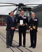 Mr Gavin Murphy, Cdr Richard Sutton MBE, Rear Admiral Russ Harding OBE
