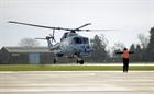 202 Flight Lynx Helicopter touchdown at 815 NAS at RNAS Yeovilton after 7 months away