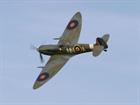 Shuutleworth collection Spitfire flying at a shop in 2005
