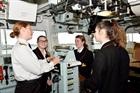 Schoolgirls aboard HMS St Albans