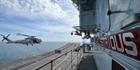 Merlin Mk 2 practicing Helicopter In flight refuelling on HMS Illustrious
