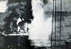 The last moments of the battleship Bretagne which blew up killing nearly 1,000 Frenchmen