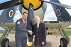 Lt Cdr Chris Götke with Captain Eric ‘Winkle’ Brown CBE DSC AFC before Culdrose Air Day