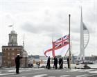 The ship'??s White Ensign was lowered for the final time