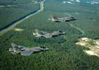 All three F-35 variants fly together at Eglin air force base