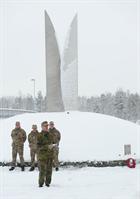 Royal Norwegian Air Force reading at the memorial