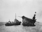 HMS Ark Royal sinking & HMS Legion IWM image 4700-01