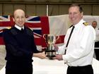 The Bambara Trophy being presented by Rear Admiral Russ Harding, CBE, Assistant Chief of Naval Staff