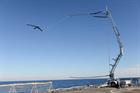 ScanEagle being caught by the Sky hook following its mission