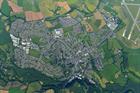 The aerial picture of Helston and RNAS Culdrose