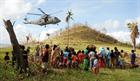 Merlin from 01 Flight delivering Aid to the Philippines Op Patwin
