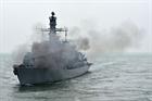 HMS Argyll fires off her 4.5