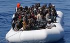 Illegal migrants after being rescued by Italian Guardia di Finanza in the Mediterranean Sea last wee