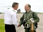 Capt Ade Orchard OBE welcomes Wing Commander Roger Elliot RAF to Cornwall