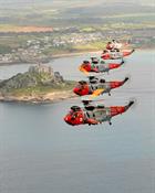 SAR Sea Kings from RNAS Culdrose during the recent Flypast around West Cornwall